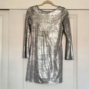 Metallic Silver party dress